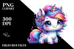 Vibrant Baby Unicorn PNG Product Image 2