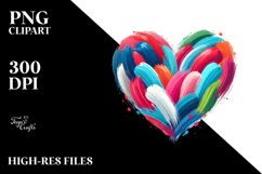 Decorative Heart with Wings and Fire PNG Product Image 2