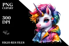 Expressive Baby Unicorn Posing PNG Product Image 2