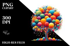 Colorful Vibrant Trees Clipart Product Image 3