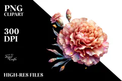 Carnation with Watercolor Splash PNG Product Image 2