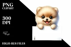 Cute Funny Pomeranian Watercolor Clipart Product Image 3