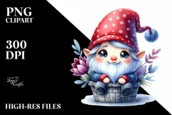 Cute Gnome in a Pocket | Summer Clipart Product Image 3