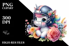 Cute Baby Unicorn with Flowers | Clipart Product Image 3