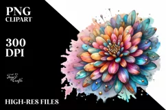 Wooden Stained Zinnia Clipart Product Image 3