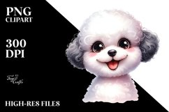 Funny Bichon Frise Watercolor Clipart | Sublimation Product Image 1