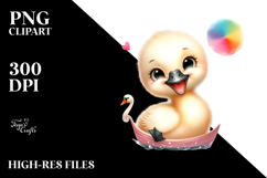 Cute Energetic Swan Whimsical PNG Product Image 2