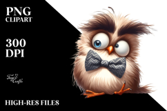 Dramatic Bird with Bow Tie PNG Product Image 2