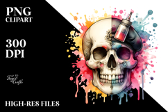 Cute Skull with Splashes PNG Product Image 2