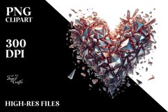Digital Painting Heart of Broken Diamond PNG Product Image 2