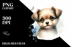 Watercolor Dog with Big Eyes PNG Product Image 3