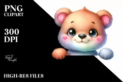 Colorful Baby Bear Smiling | Clipart Product Image 1