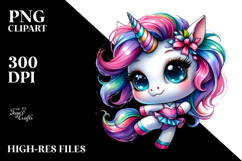 Cute Unicorn Dancing with Cool Haircut PNG Product Image 2