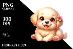 Baby Golden Retriever, Watercolor PNG Product Image 2