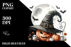 Watercolor Halloween Hat PNG Product Image 2