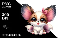Cute Baby Cartoon Papillon PNG Product Image 2