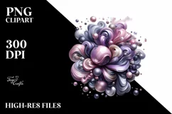 Abstract Shiny Lilac Watercolor Clipart Product Image 1