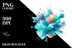 Colorful Cyan Watercolor Splash Product Image 3