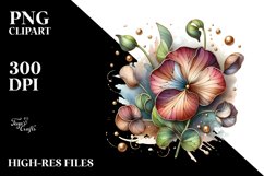 Abstract Sweet Pea Stained Watercolor Splash | Clipart Product Image 3