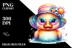 Colorful Baby Duck with Crazy Eyes | Clipart Product Image 1