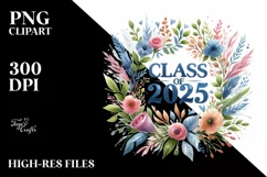 Watercolor Class of 2025 Clipart Product Image 3