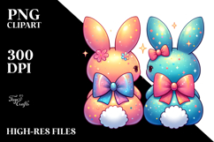 Colorful Stylized Bunnies PNG Product Image 2