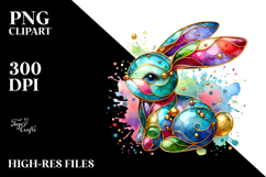 Colorful Bunny Wood PNG Product Image 2