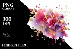 Colorful Magenta Watercolor Background | Summer Clipart Product Image 3