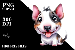 Cute Bull Terrier Cartoon PNG Product Image 2