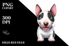 Cute Bull Terrier Cartoon PNG Product Image 2