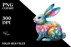 Colorful Pastel Bunny PNG Product Image 2