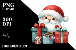 Whimsical Santa with Presents, Transparent PNG Product Image 3