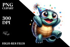 Party Hat Dancing Turtle PNG Product Image 2