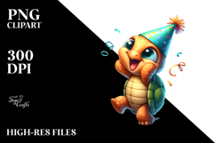 Party Hat Dancing Turtle PNG Product Image 2