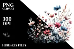Colorful Wildflower Silhouettes PNG Product Image 2