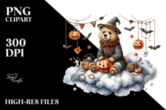 Bear Dressed for Halloween on a Cloud, High-Res PNG Product Image 2