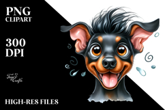 Happy Doberman Pinscher Drawing, PNG Product Image 2