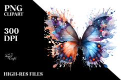 Butterfly with Splashes, High-Res PNG Product Image 2