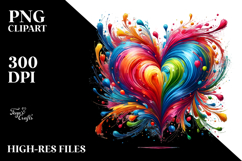 Colorful Paintbrush Heart Digital Painting PNG Product Image 2