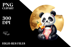 Cute Panda with Cocktail, High-Res PNG Product Image 2