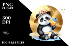 Cute Panda with Cocktail, High-Res PNG Product Image 2