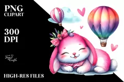 Smiling Cute Baby Bunny PNG Product Image 2