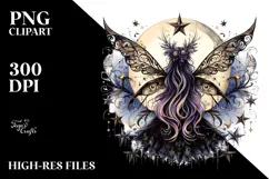 Gothic Fairy on Star View PNG Product Image 2