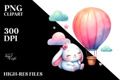 Smiling Cute Baby Bunny PNG Product Image 2