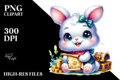 Smiling Baby Bunny Treasure Map PNG Product Image 2