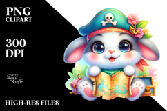 Smiling Baby Bunny Treasure Map PNG Product Image 2