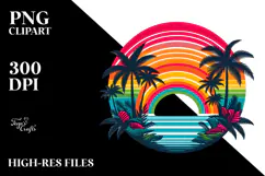 Retro Tropical Rainbow Sunset, 20 oz Tumbler Product Image 2