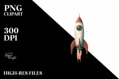Vintage Watercolor Rocket, Transparent PNG Product Image 3