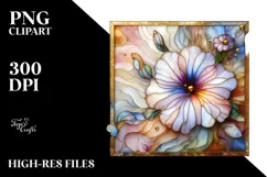 Abstract Stained Petunia Golden Insertions PNG Product Image 2