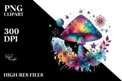 Colorful Magical Mushroom | Celestial Clipart Product Image 1